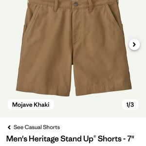 Patagonia Heritage Tan Stand Up Shorts 7”